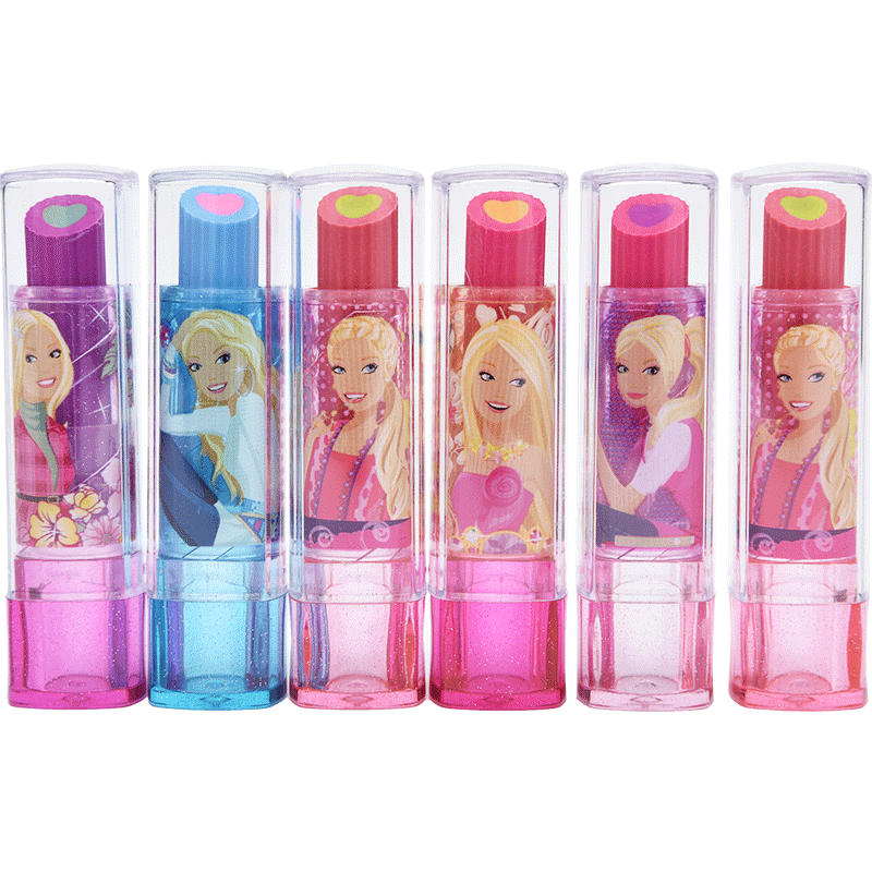 芭比儿童口红橡皮擦小学生学习用品卡通文具奖品可爱公主象皮擦女