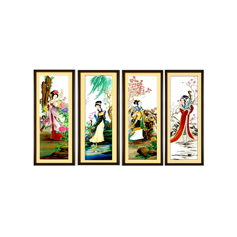 印花线绣十字绣2019四大美女古典人物客厅大幅中国风玄关走廊小款