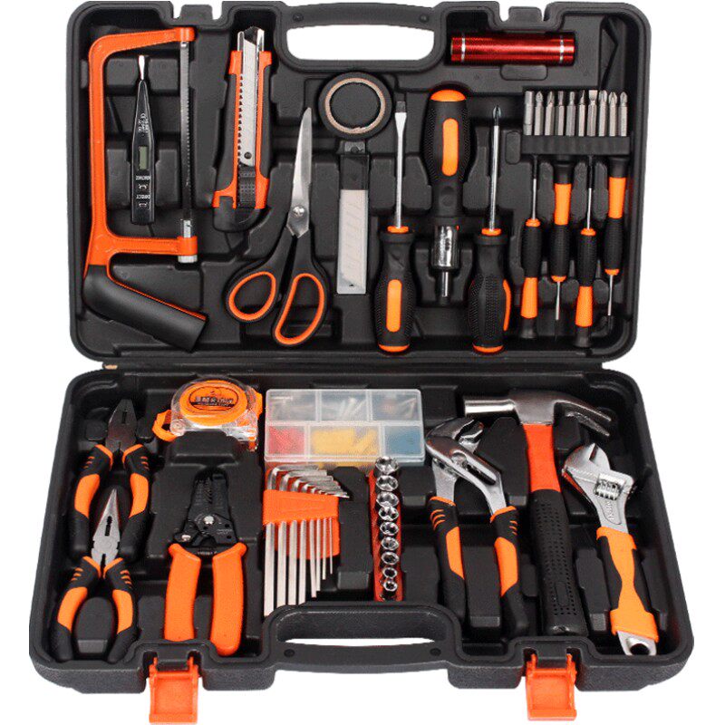 常用家用手动工具箱套装全套盒五金工具大全电工电动维修车载组合