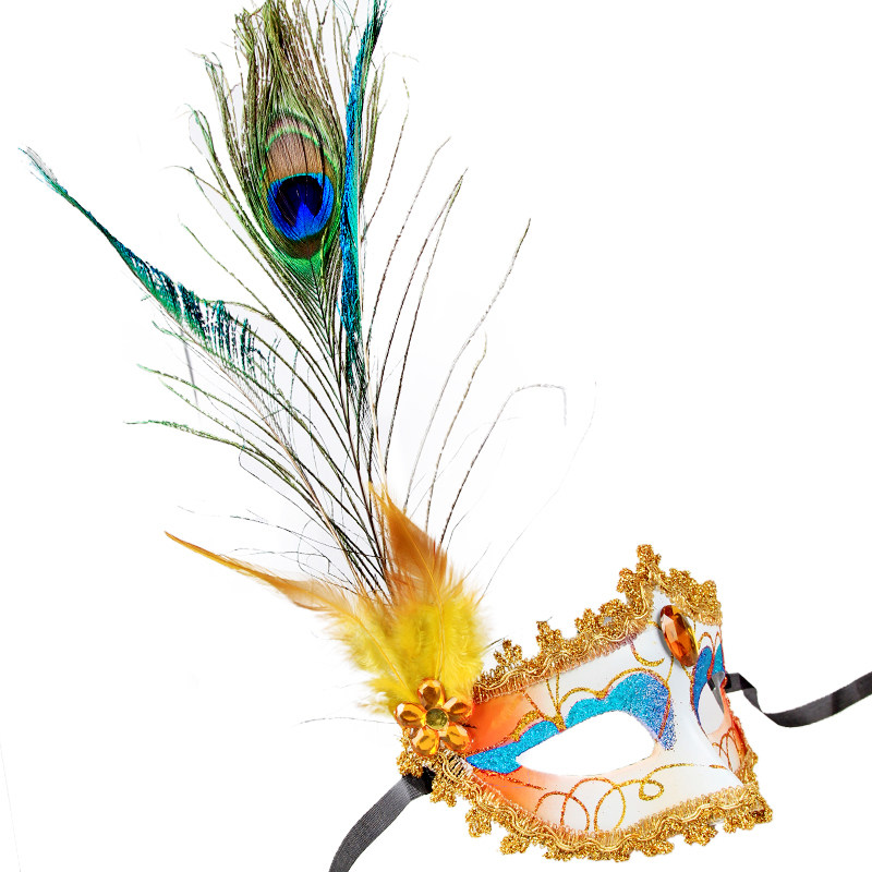 万圣节舞会面具女孔雀羽毛化妆面具舞会性感情趣公主半脸成人假面