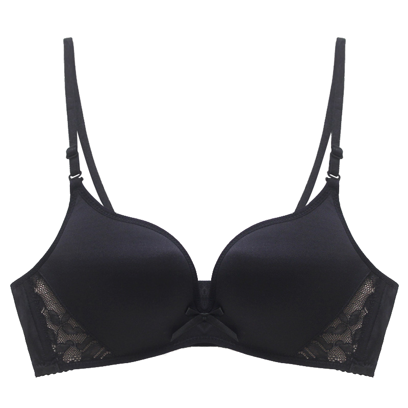 珀依兰 夏季无痕无钢圈文胸小胸聚拢 蝴蝶结光面无痕一片式女内衣