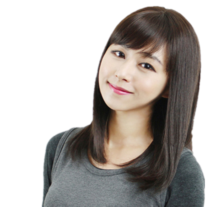 中年假发女真发头套斜刘海中长发中老年假发妈妈时尚中长直发逼真