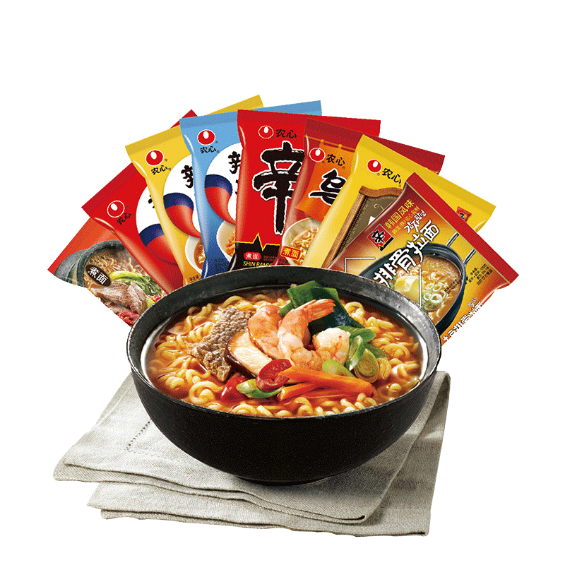 农心辛拉面辣白菜泡菜8连包 方便面食品方面泡面 非火鸡面 - 天猫超市