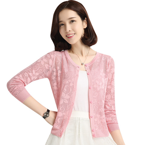恒源祥外搭开衫女士夏季薄款冰丝防晒衣针织衫短款毛衣外套空调衫