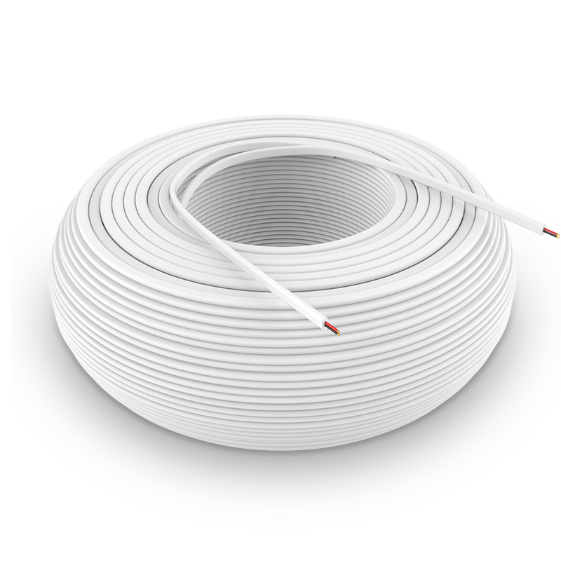 盛世长缨 两2芯电话线工程单股圆扁通信话缆rj11二芯足100米50米卷盘