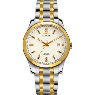 正品golgen/古尊手表男士机械表品质男表商务休闲防水钢带6096m 券