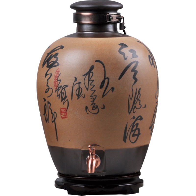 景德镇陶瓷泡酒坛子酿酒缸10斤20斤30斤50斤仿古酒瓶家用密封酒壶