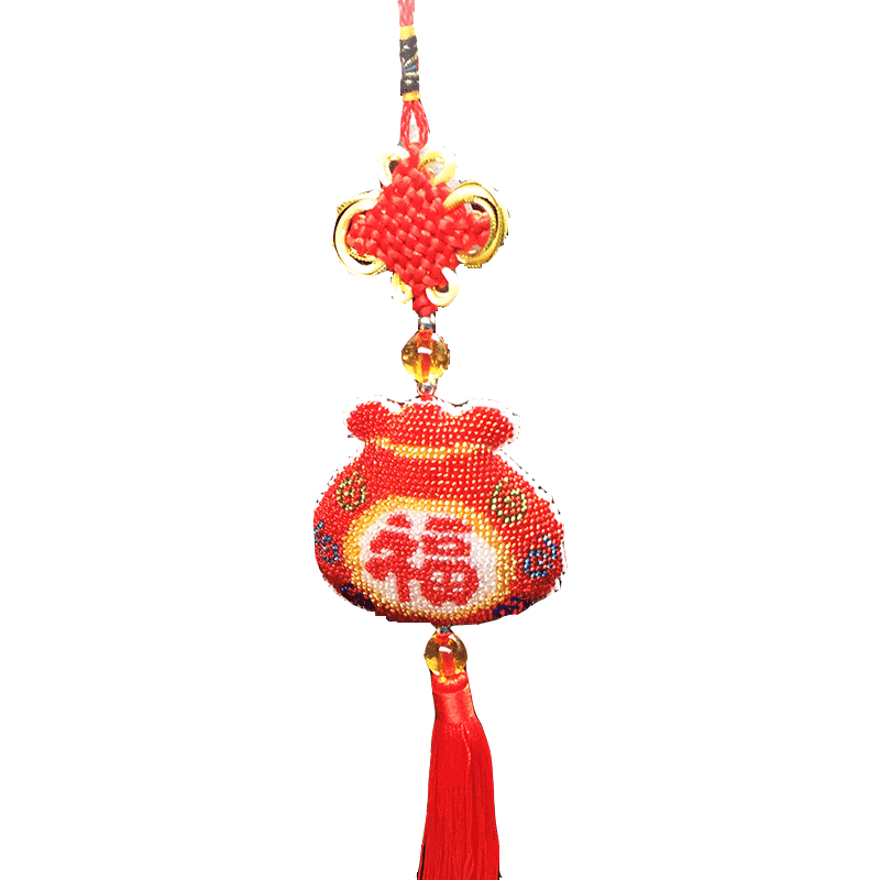 平安福2020新款自己手工珠绣车内车载十字绣汽车上挂件小件平安符