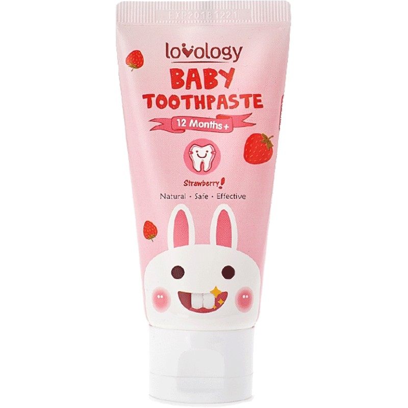 韩国原装进口全因爱婴幼儿防蛀牙膏宝宝无氟儿童草莓牙膏可吞咽