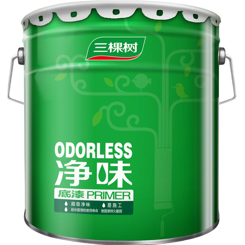 三棵树白色净味防霉抗碱封闭底漆内墙乳胶漆自刷油漆涂料大桶20kg