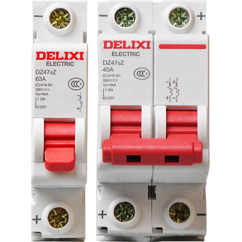 德力西直流空气开关 dz47sz电瓶车专用断路器1p 2p32a40a过载空开