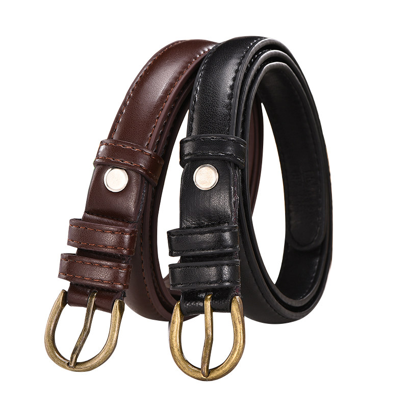 皮带女士休闲简约百搭细腰带韩版复古针扣装饰韩国bf风裤带学生潮