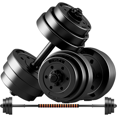 安美特包胶哑铃男士家用健身器材练臂肌20kg15公斤30亚铃杠铃套装