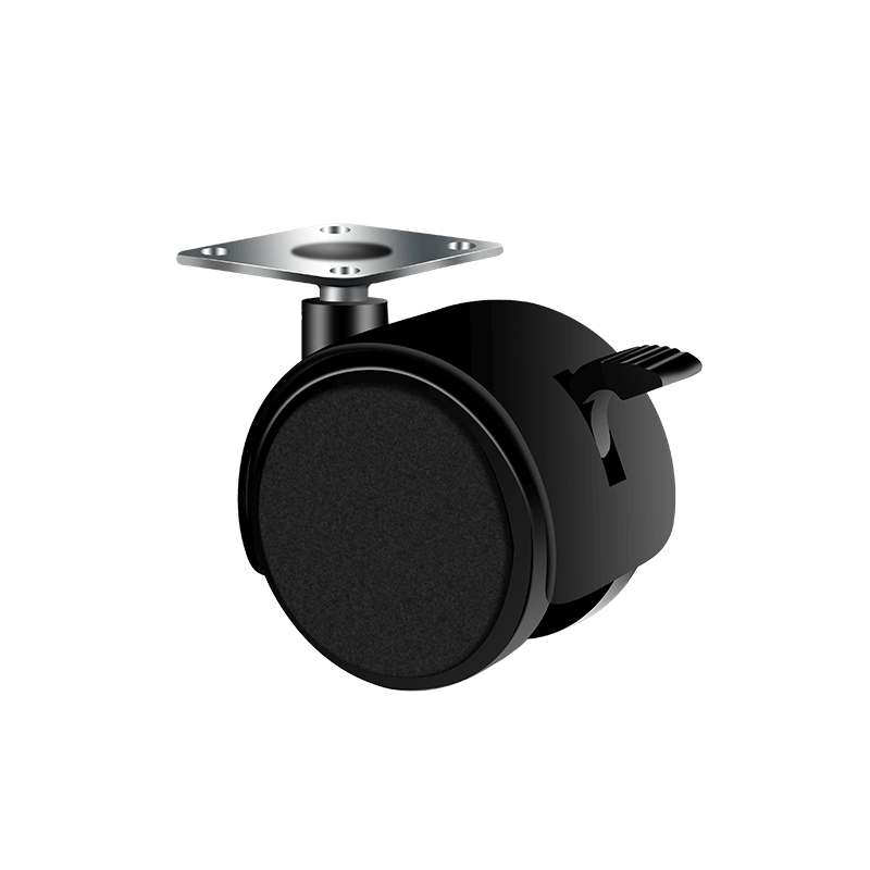 1-2寸柜子脚轮茶几桌滑轮带刹车万向 电脑桌脚轮平板脚轮轮子包邮