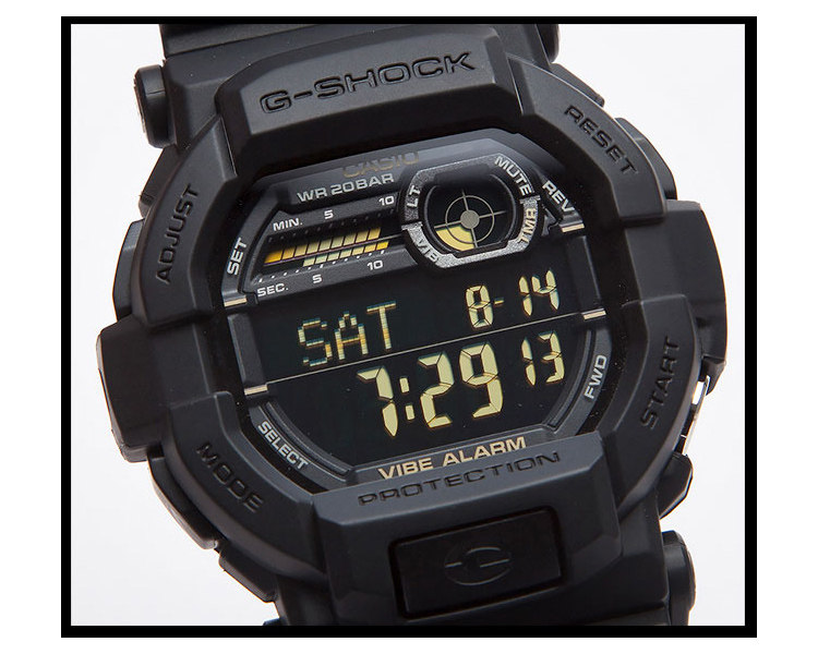 casio卡西欧g-shock 经典数显运动手表 gd-350-1b 1bdr震动款 - 大