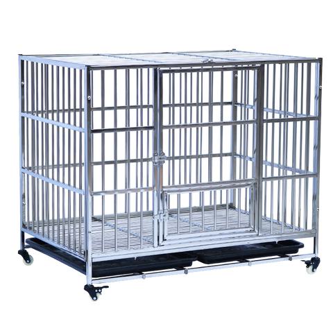 不锈钢狗笼中型犬大型犬宠物笼大狗笼不锈钢泰迪金毛特大号宠物笼