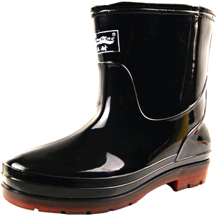 春秋款男士中筒雨鞋短筒牛筋底钓鱼雨靴大码中帮工作水鞋套鞋男鞋