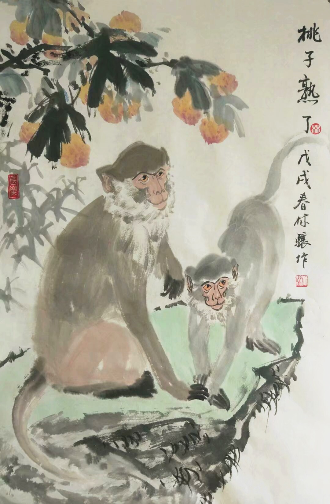 九牧墨轩字画国画写意画名家手绘真迹水墨画猴子图生肖画写意猴图