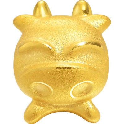 周生生足金charme手链生肖牛转运珠