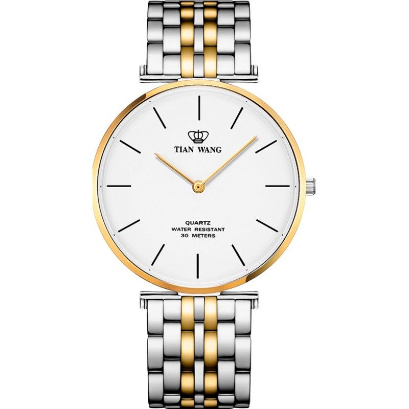 天王表钢带石英男表时尚简约男女腕表情侣小清新手表男3910