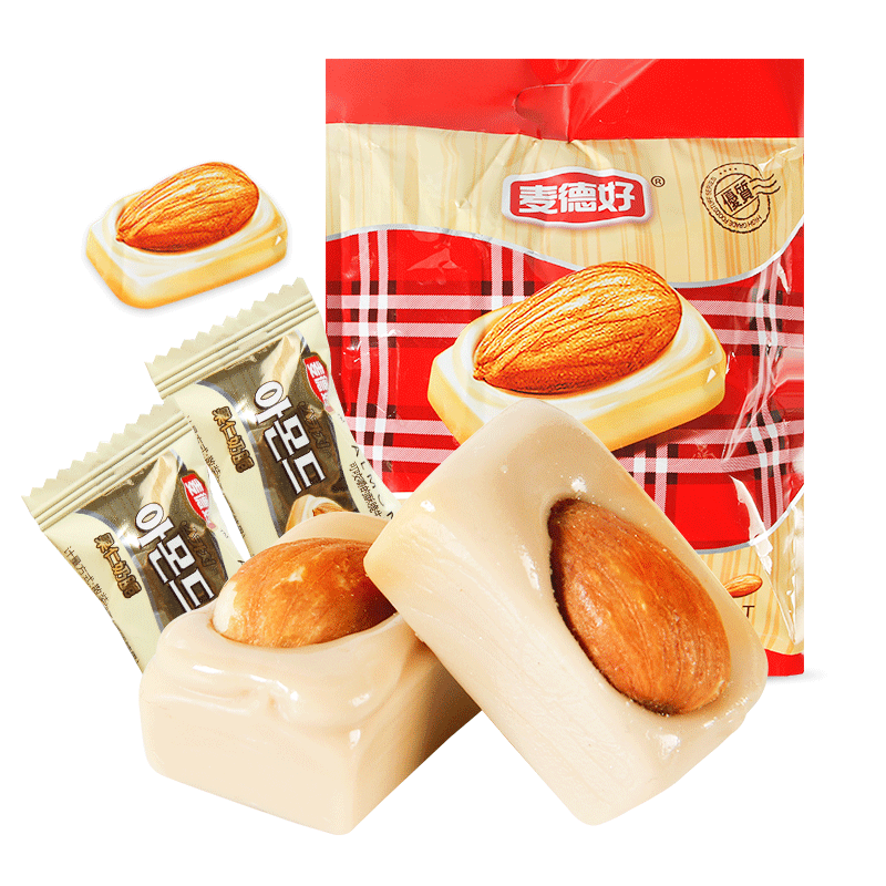 麦德好果仁奶脆巴旦木奶糖酥458g夹心脆果仁硬糖结婚喜糖散装批发