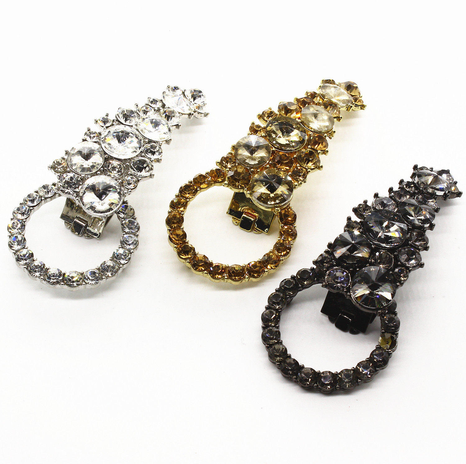 高档貂皮大衣鸭嘴扣皮草女金属裘皮装饰搭扣挂钩水钻奢华纽扣扣子