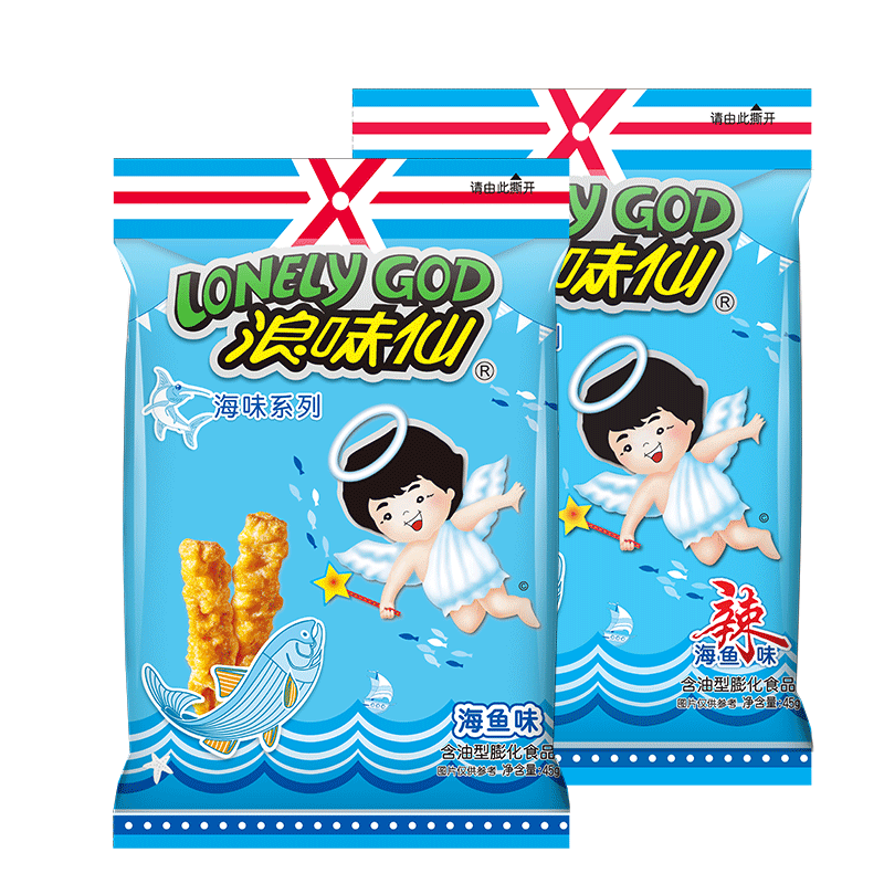 旺旺浪味仙那多利调制鱼酥膨化休闲零食小吃浓郁海鱼夹心薯片45g