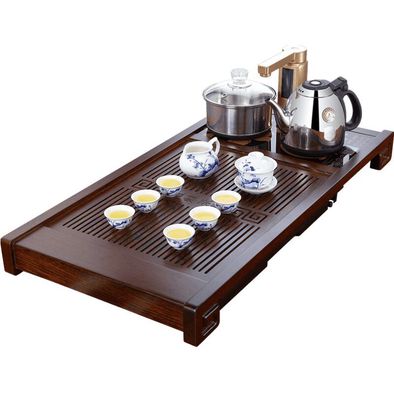 金灶k-185鸡翅木茶盘套装全自动一体家用茶台烧水壶实木托盘茶海