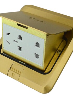 公牛地插座隐形全铜防水七孔无阻尼隐藏式五孔网络线面板家用纯平