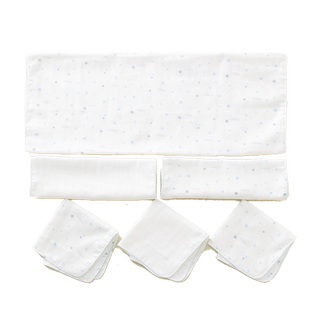 婴皇mides纯棉婴儿防水口水肩喂奶巾宝宝口水巾薄款5件装