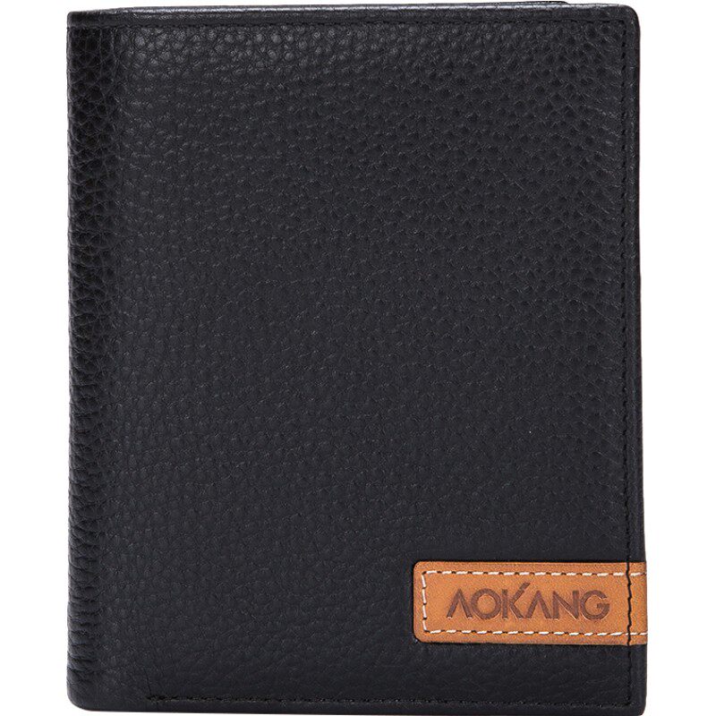 奥康新款男士钱包真皮钱夹男款头层牛皮多卡位男短款简约竖款皮夹