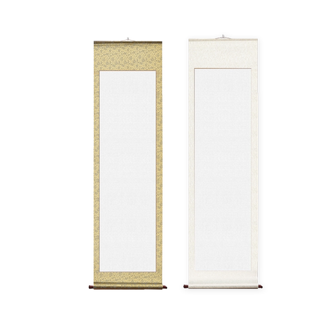 宣纸空白卷轴画轴全绫精装裱书法空白纸半生半熟国画作品纸创作专用纸