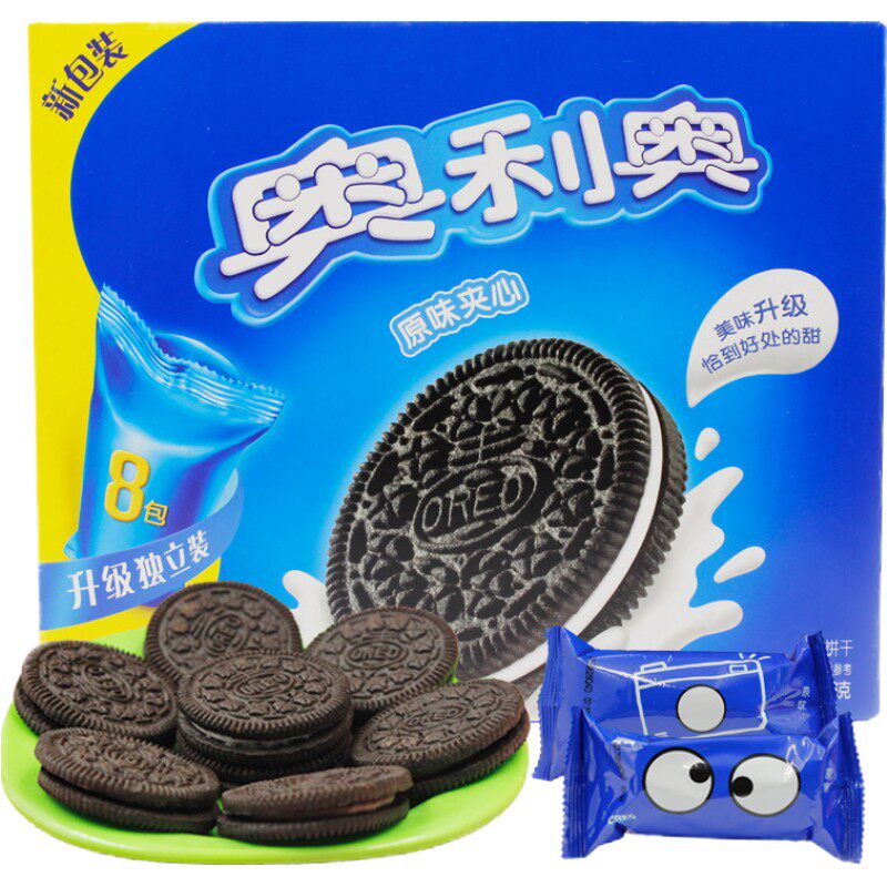奥利奥夹心饼干466g家庭装零食儿童草莓巧克力味原味食品散装盒装