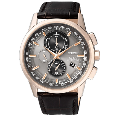 【专柜】西铁城citizen手表万年历光动能多局电波男表at8113-12h