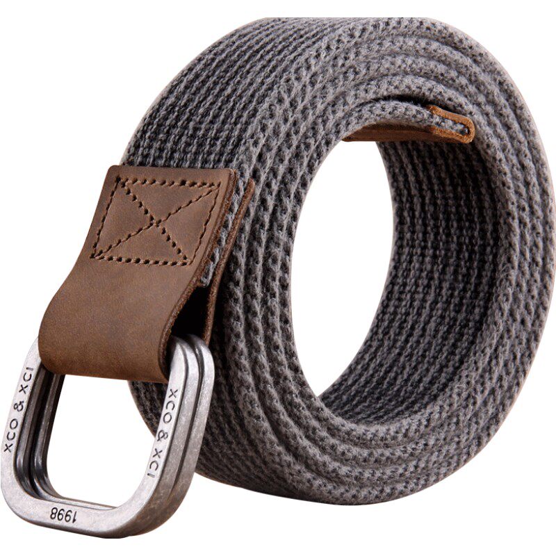 战术鸟(纯棉)洗水做旧布腰带 软皮带男潮年轻人双环扣帆布裤带 - 战术