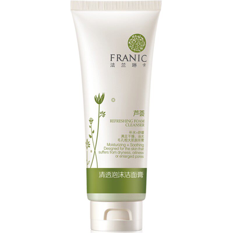 法兰琳卡芦荟清透泡沫洗面奶男女士控油补水保湿祛痘深层清洁学生