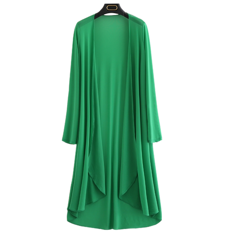 防晒衣女中长款2018新款网纱大码过膝薄开衫外套宽松夏季披肩外搭