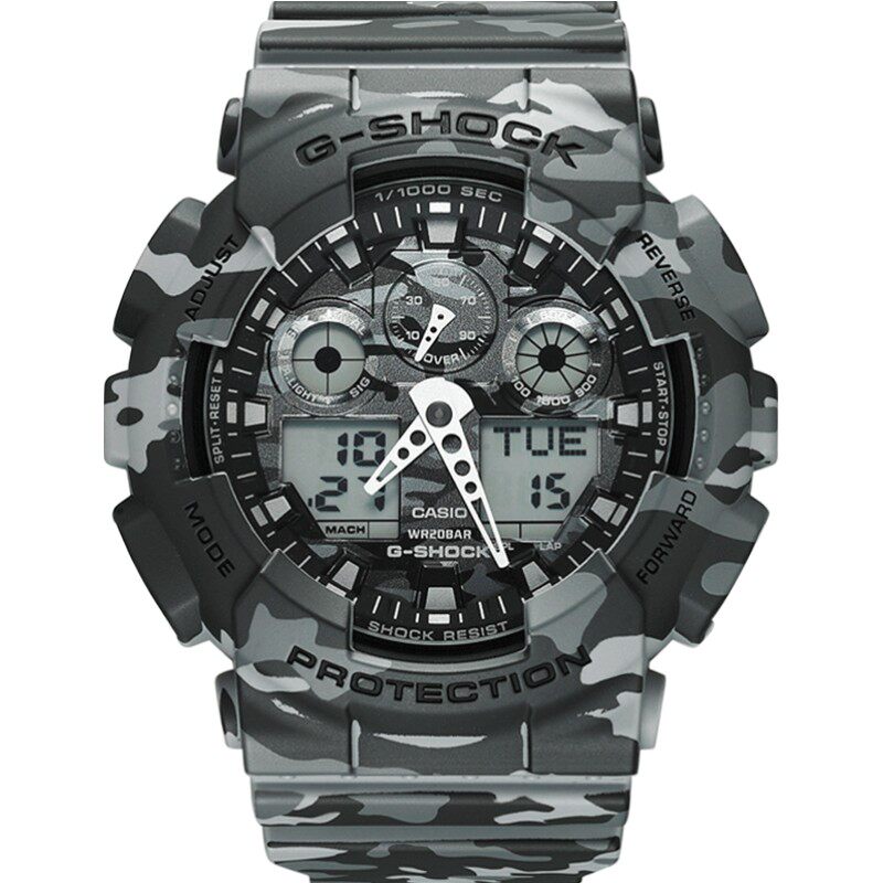 卡西欧手表男casio g-shock迷彩系列运动多功能男表ga-100cm-4a
