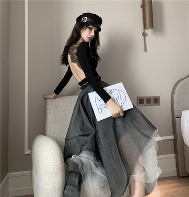 实拍实价~新款少女2019浪漫黑纱半身裙-网商园-专业网店货源批发分销