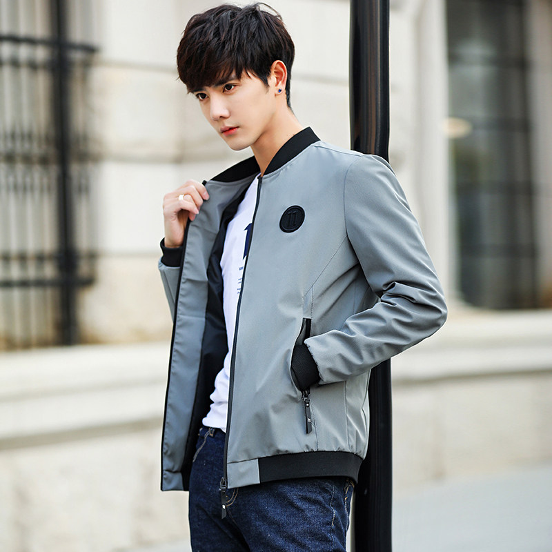 n实拍男士2019新款夹克韩版修身帅气休闲外套青少年潮流男装nj301