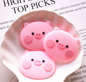 软胶diy配件 手机壳美容材料冰箱贴收纳盒发饰品贴片 粉色小猪头