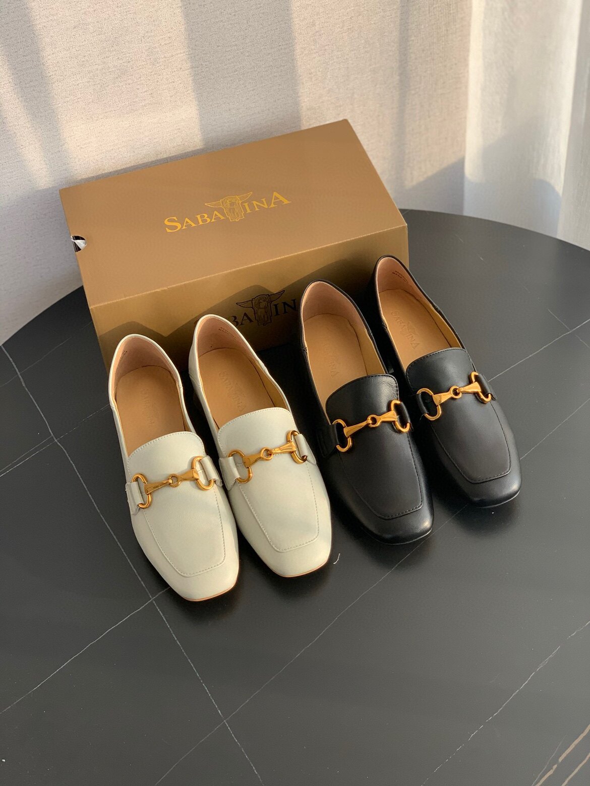 618特惠纯原21新款时尚百搭通勤马蹄扣舒适羊皮平跟单鞋女鞋子