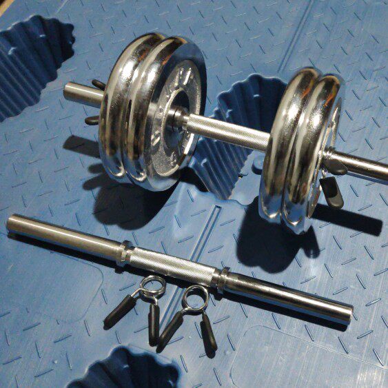 光头哑铃杆小孔通用一体杆快速卡簧家用可调哑铃杆承重100公斤