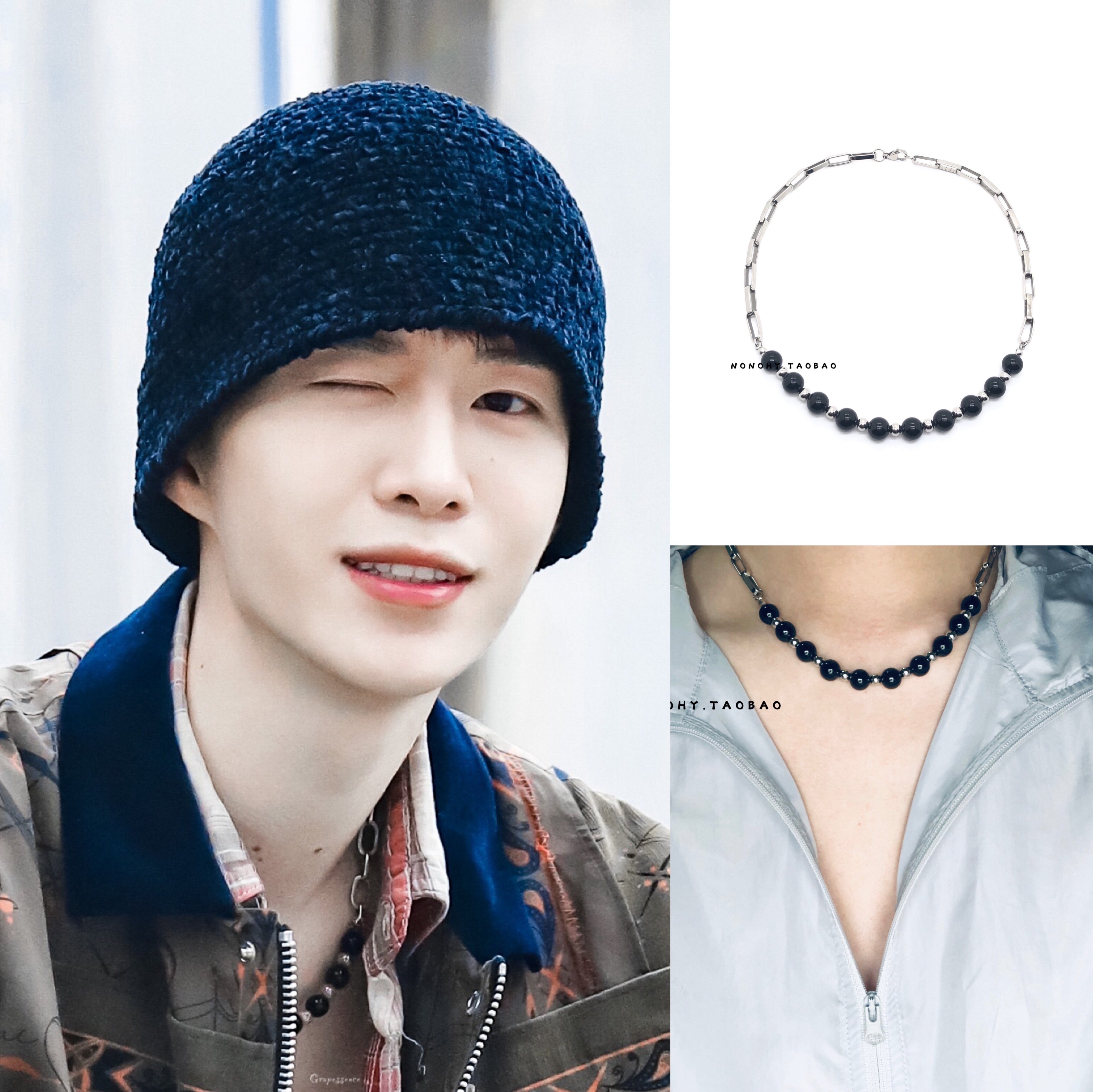 范丞丞潮流合伙人同款大小贝壳珠隔珠钛钢项链个性嘻哈分男女锁骨