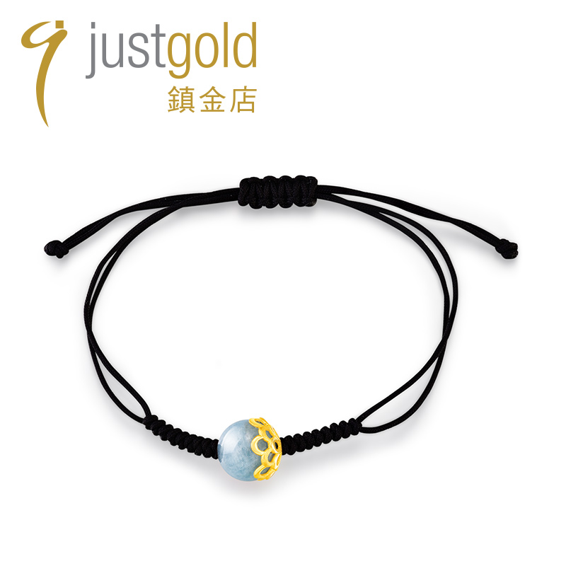 justgold镇金店海蓝宝石守望之平安手绳1224881Y