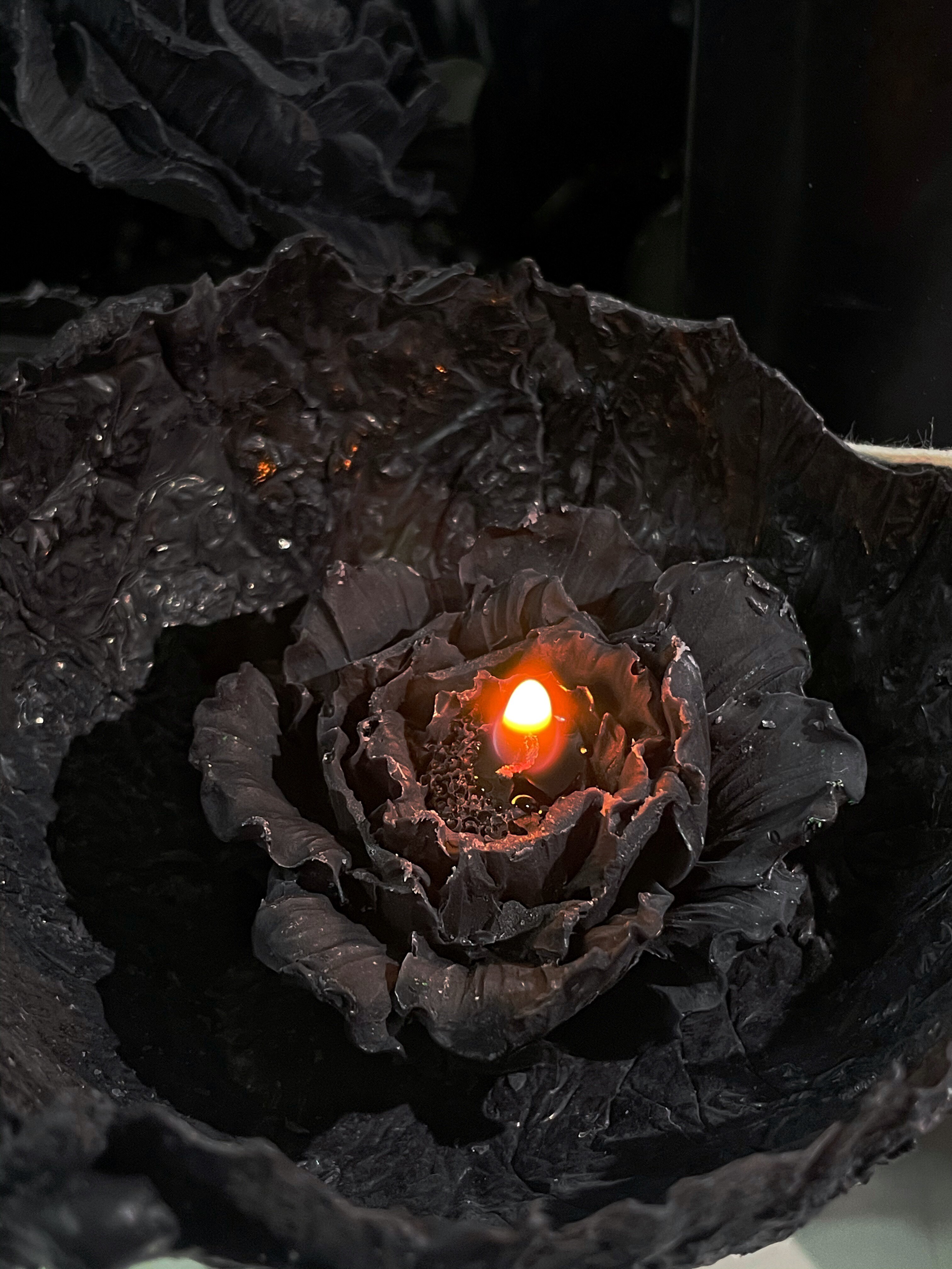 九烛哥特玫瑰设计香薰蜡烛摆件房间睡眠净化空气情人节礼物送人