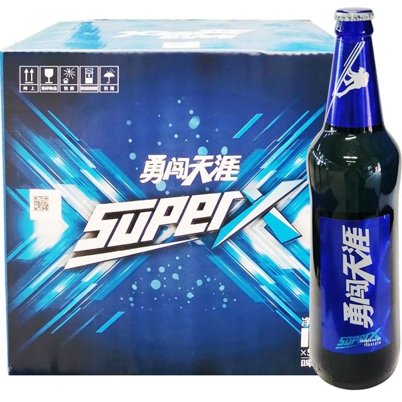 沈阳产雪花啤酒勇闯天涯spuerx500ml6瓶装玻璃瓶特价全国包邮