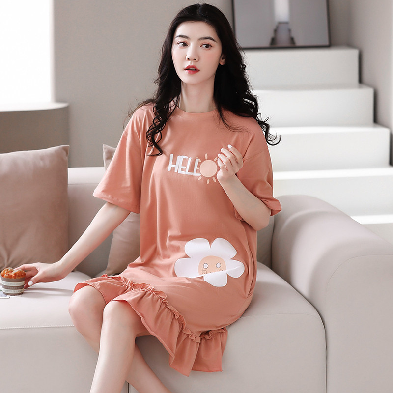 短袖睡裙女夏纯棉薄款公主风短裙睡衣2022年新款全棉家居服连衣裙