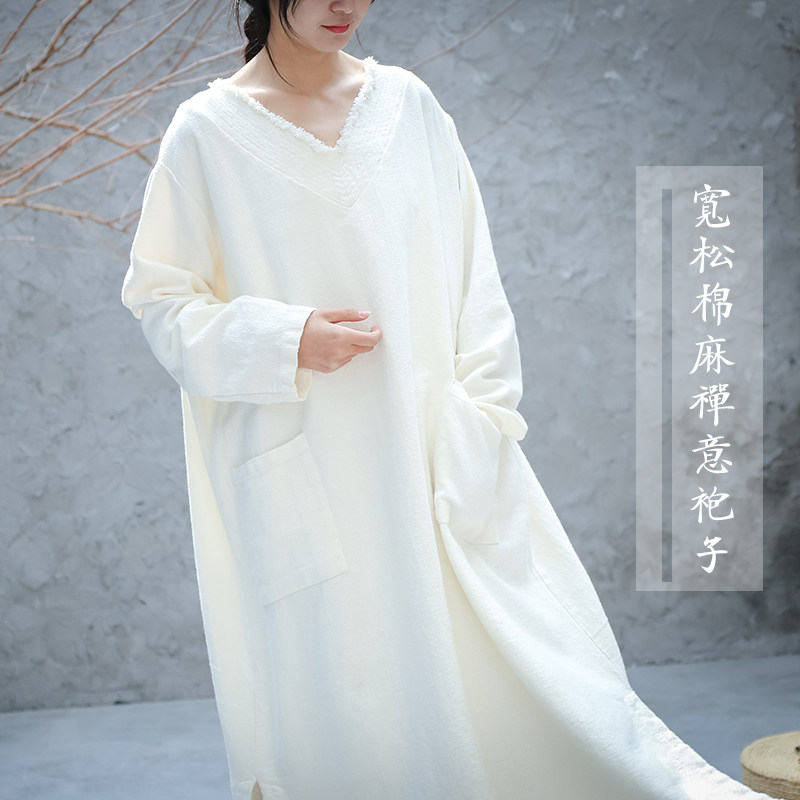 棉麻长袍女