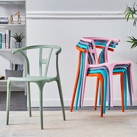 北欧餐椅塑料凳子现代简约椅子网红家用靠背休闲椅书桌椅洽谈桌椅
